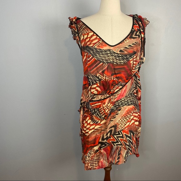 Cue Womens Size 12 Flared Dress Lettuce Hem - Picture 4 of 8